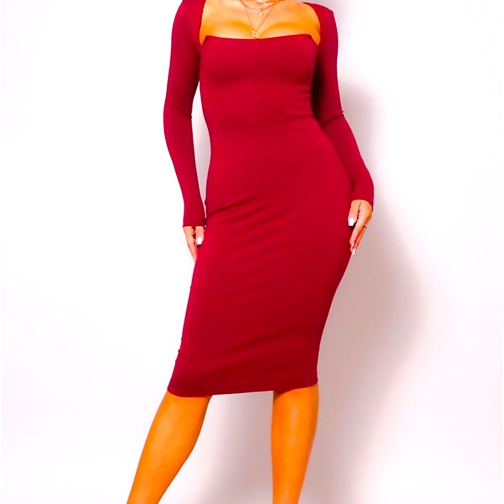 Burgundy classy dress